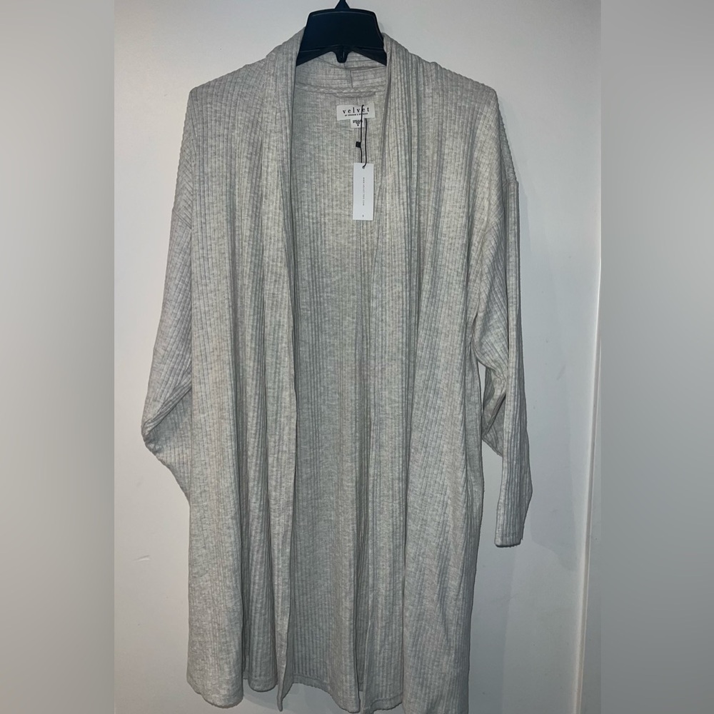 New Velvet by Graham & Spencer Cozy Long Rib Cardigan Size S